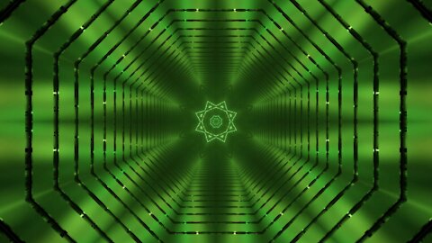 FREE 4k uhd background video vj loop | green star sci-fi tunnel visual