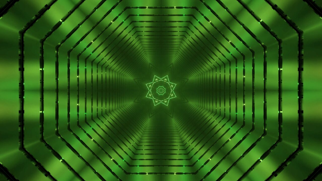 FREE 4k uhd background video vj loop | green star sci-fi tunnel visual