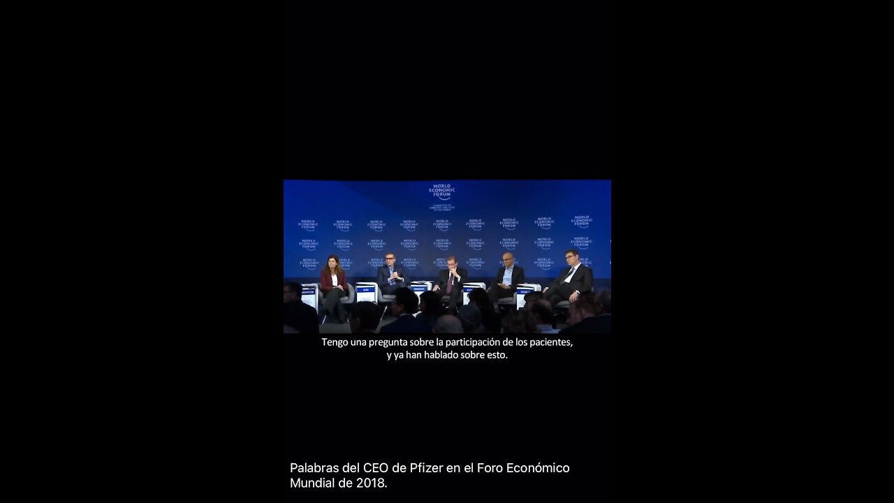 CEO OF PFIZER SPEAKING ECONOMIC WORLD FORUM AT 2018.