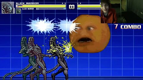 Aliens Xenomorph Warriors VS Annoying Orange In An Epic Battle In The MUGEN Video Game