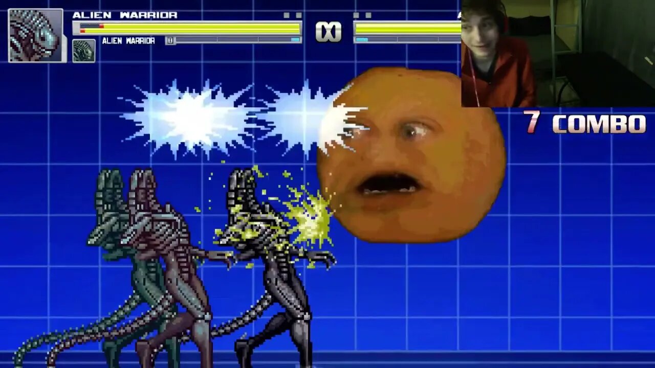 Aliens Xenomorph Warriors VS Annoying Orange In An Epic Battle In The MUGEN Video Game