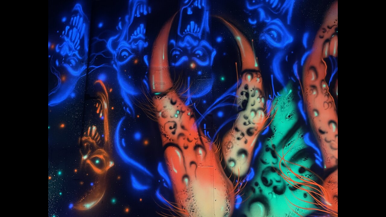 Fear Forest…Airbrushing a large black light mural!