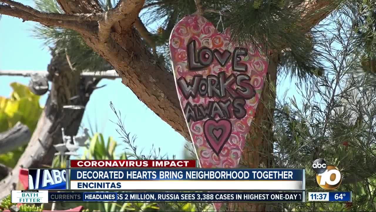 Decorated hearts bring neighborhood together