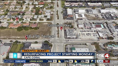 Resurfacing project starting Monday