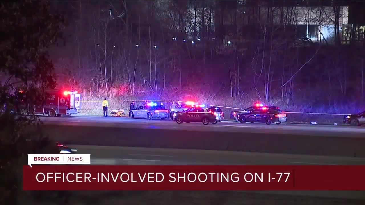 Officer-involved shooting on I-77 near Rockside Road