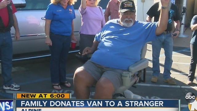 Family donates van to disabled military veteran