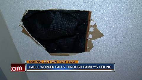 Family switched to Dish Network, ran into problems when tech fell through the ceiling