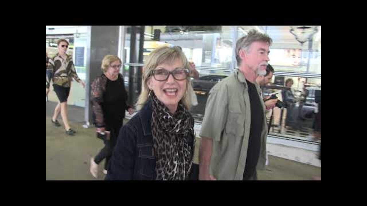 Olivia Newton John aussie bushfire appeal arrival'