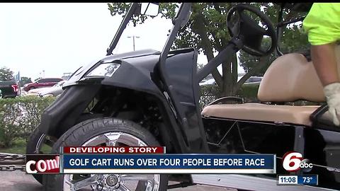 Four injured after getting hit, dragged by golf cart at IMS