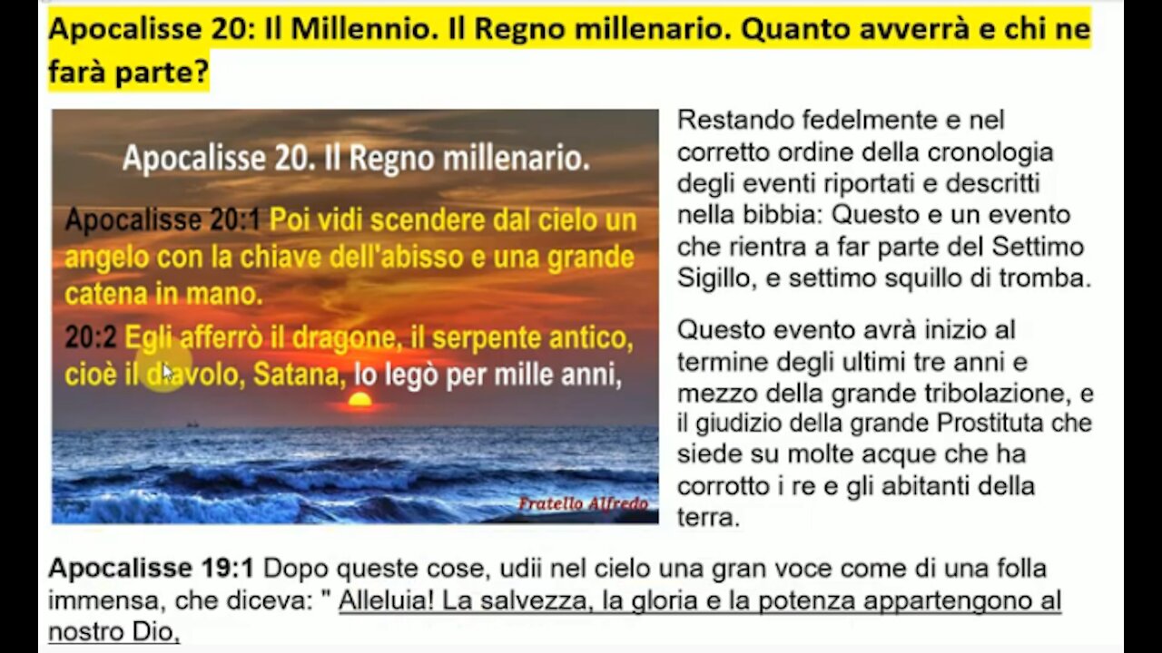 (Seconda parte) Il Millennio. Apocalisse 19 e 20. Il Regno millenario. Quanto avverrà e chi ne farà parte?