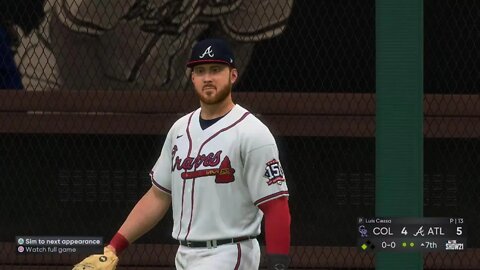 MLB The Show 21 catch off the wall.