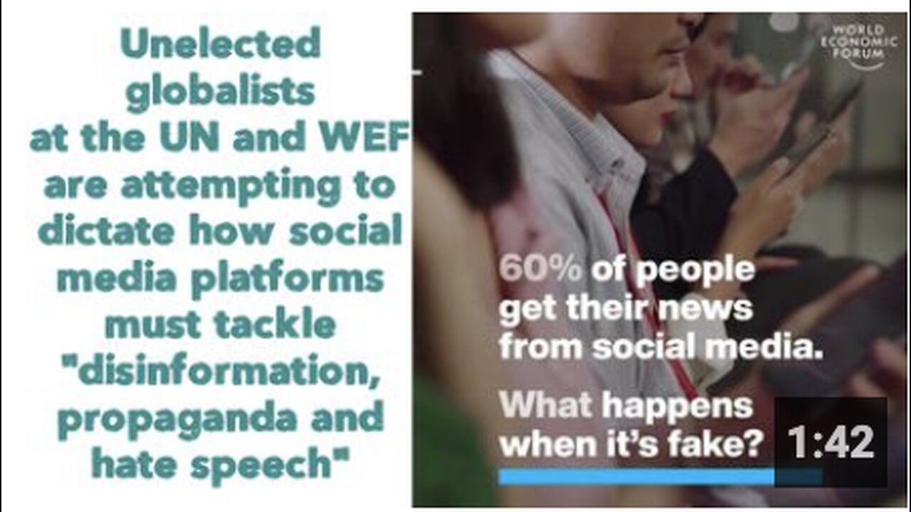 Unelected globalists at the UN and WEF are attempting to dictate how social media platforms