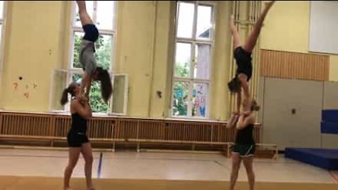 Epic acrobatic gymnastics fail