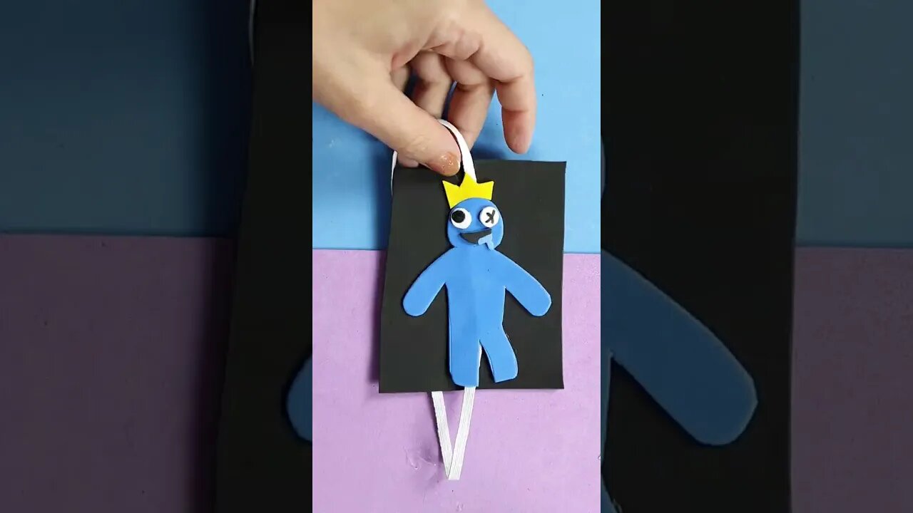 DIY - How to Make an EVA Bookmark of Blue from the Roblox Rainbow Friends Game