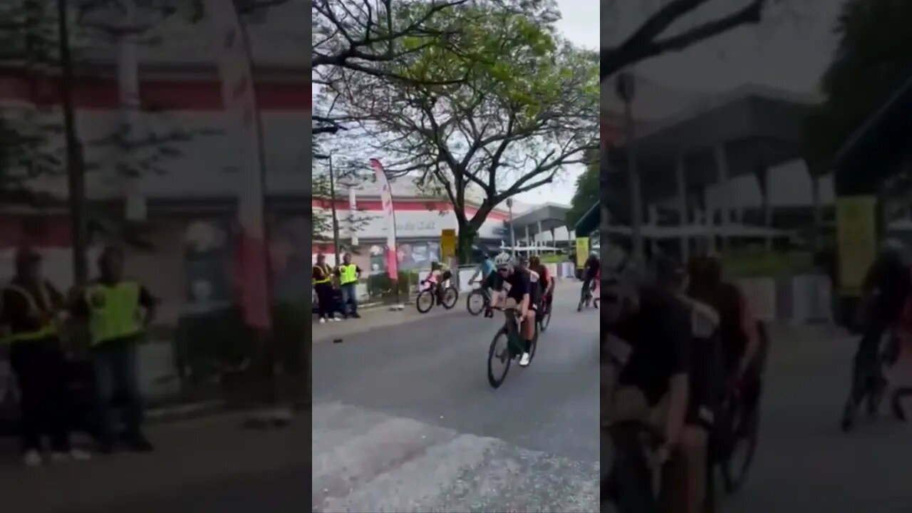 The domino effect in full force #shorts #crash #cycling #crazyvideo #ouch