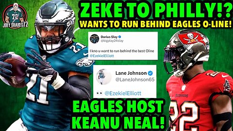 WHAT! ZEKE WANTS TO RUN BEHIND EAGLES OFFENSIVE LINE! PER REPORT! HE WANTS IN! KEANU NEAL FA VISIT