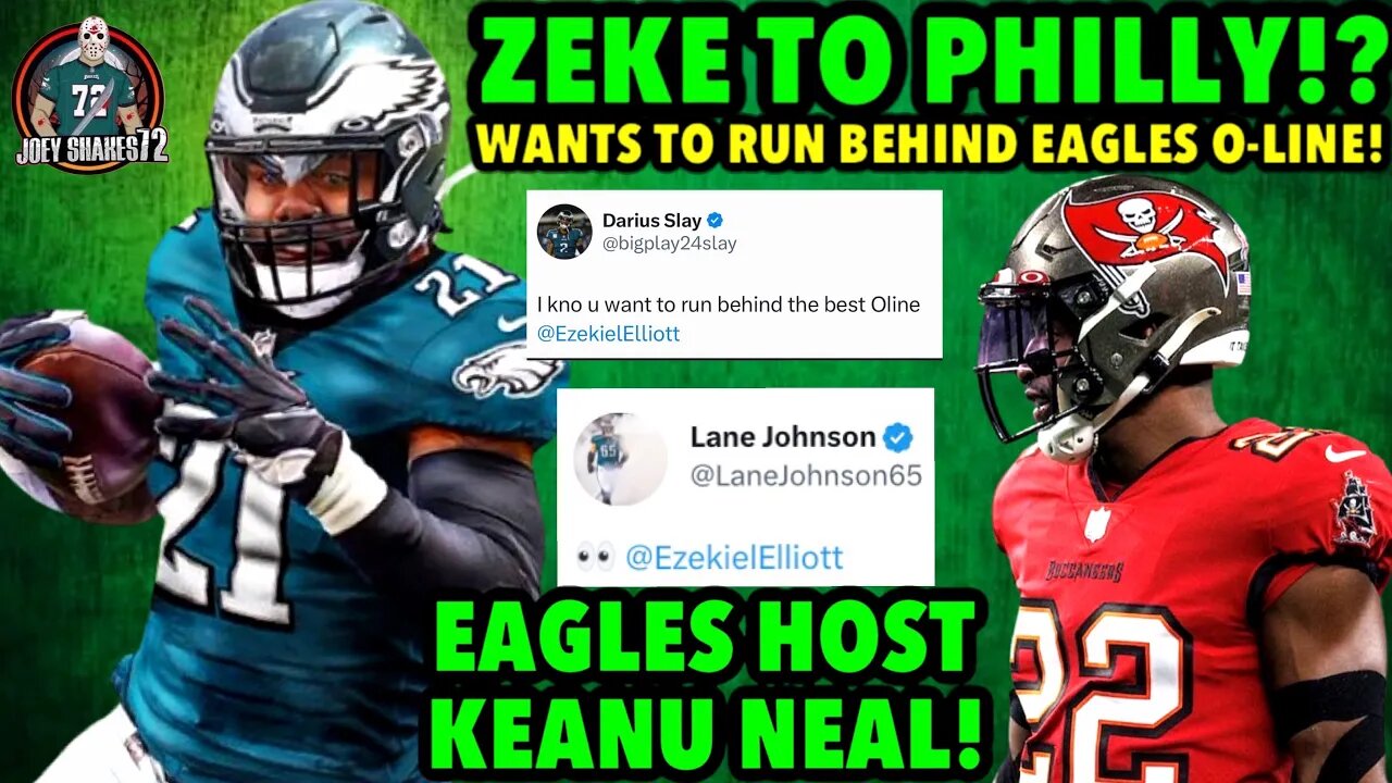 WHAT! ZEKE WANTS TO RUN BEHIND EAGLES OFFENSIVE LINE! PER REPORT! HE WANTS IN! KEANU NEAL FA VISIT