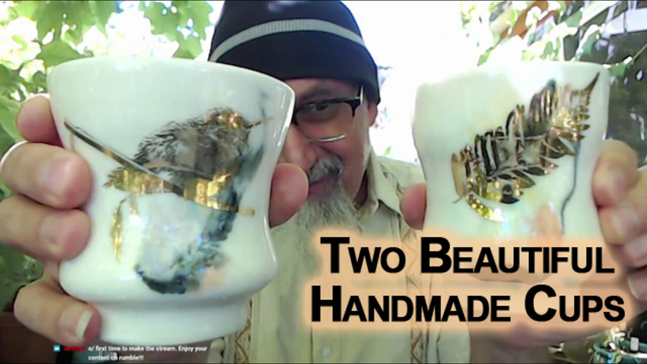 Two Beautiful Handmade Cups Gifted to Me by a Student [ASMR]