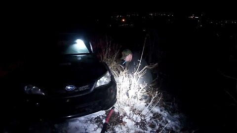 Subaru WRX slipping off Centerville Trailhead