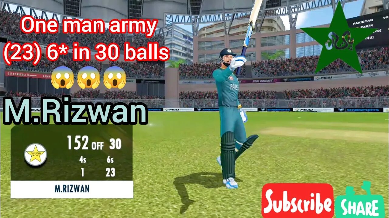 M.Rizwan One Man Army | Rizwan 152 in just 30 balls 😱😱 | Outclass Performance | Real Cricket 22