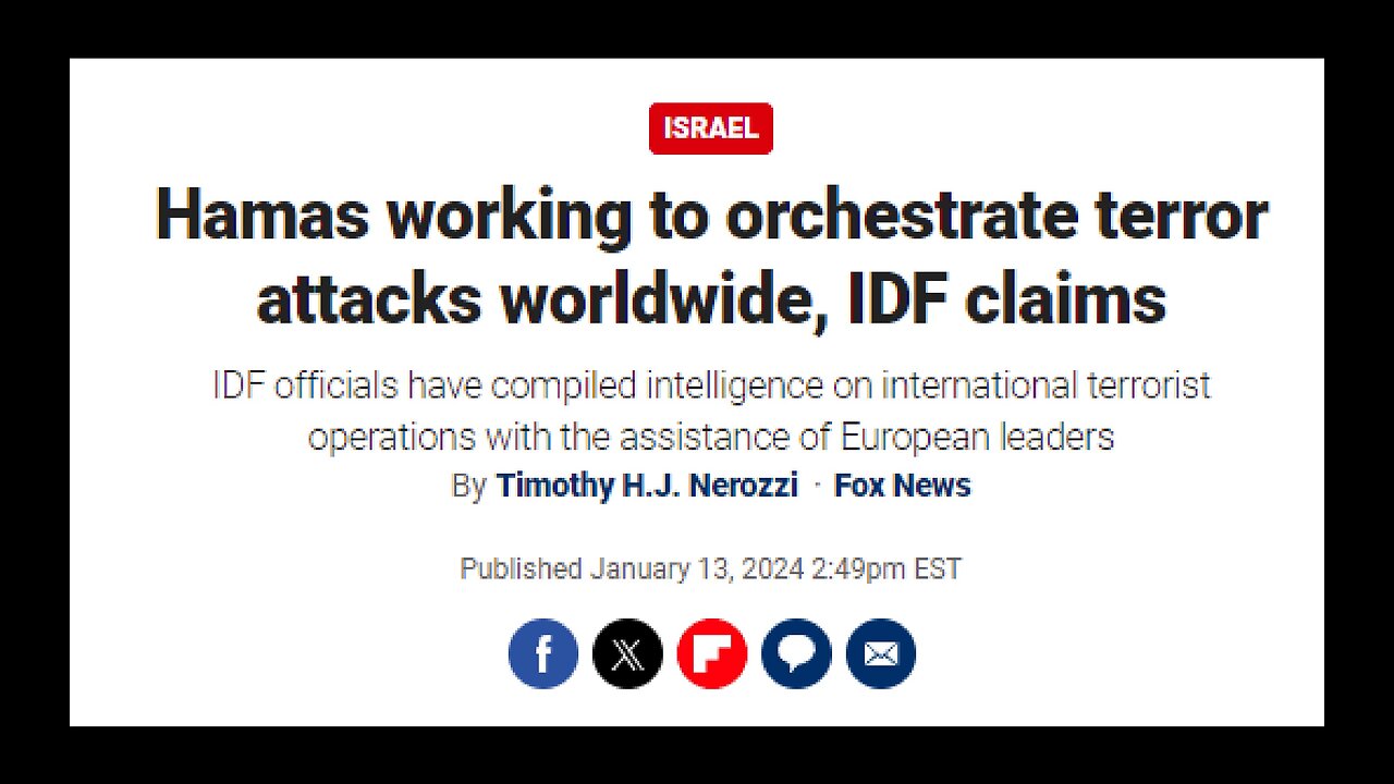 WARNING Israel USA Financed Hamas Orchestrating Terrorist Attacks Worldwide To Start World War III