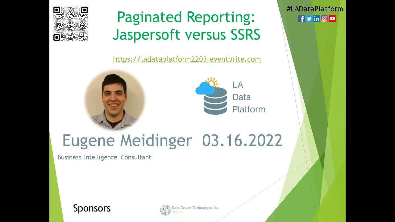 MAR 2022 - Paginated Reporting: Jaspersoft versus SSRS by Eugene Meidinger (@sqlgene)