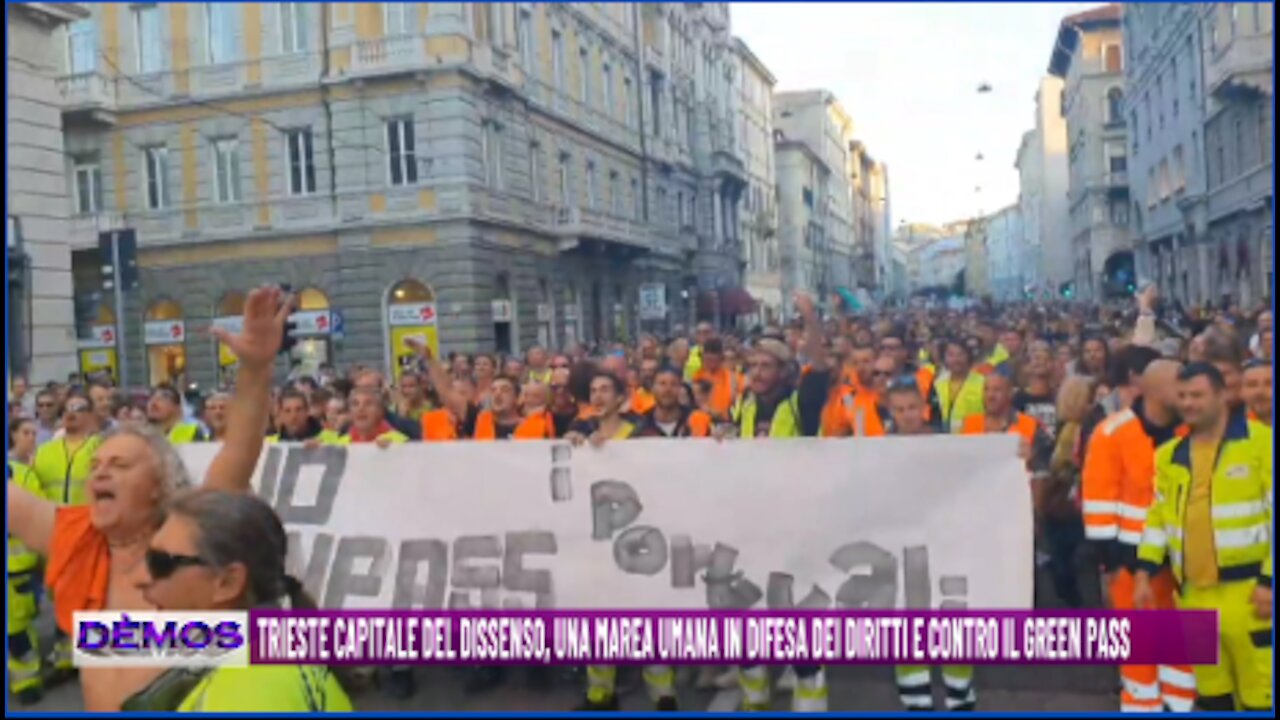 TRIESTE CAPITALE DEL DISSENSO, UNA MAREA UMANA CONTRO IL GREEN PASS