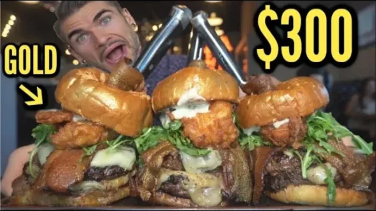 $300 GOLD PLATED LOBSTER BURGER CHALLENGE | WAGYU BEEF & TRUFFLE | Secret Menu Items In Las Vegas