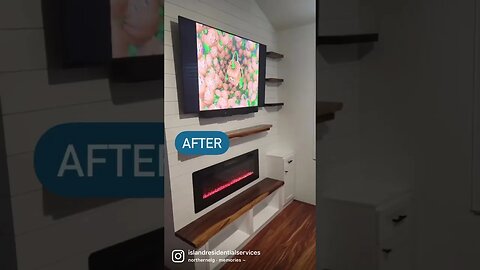 Fireplace before and after