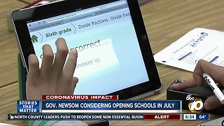 Newsom considers possibly starting next school year in July