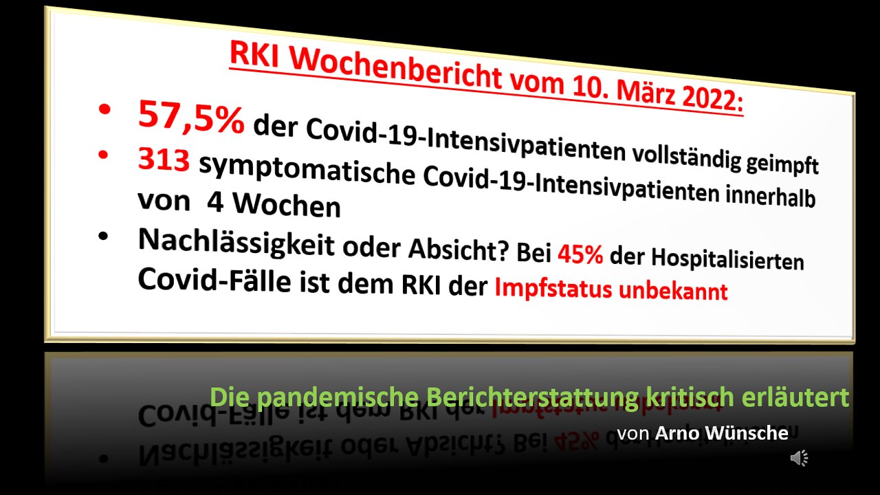 Wochenbericht des RKI vom 10. März 2022 - kritsch erläutert von Arno Wünsche