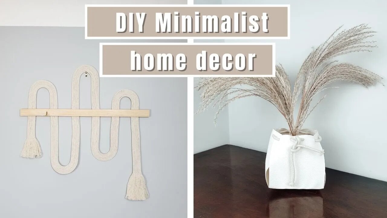 DIY Minimal/ Scandinavian Home Decor | Wall Hanging Decoration and Faux Leather Planter Cover