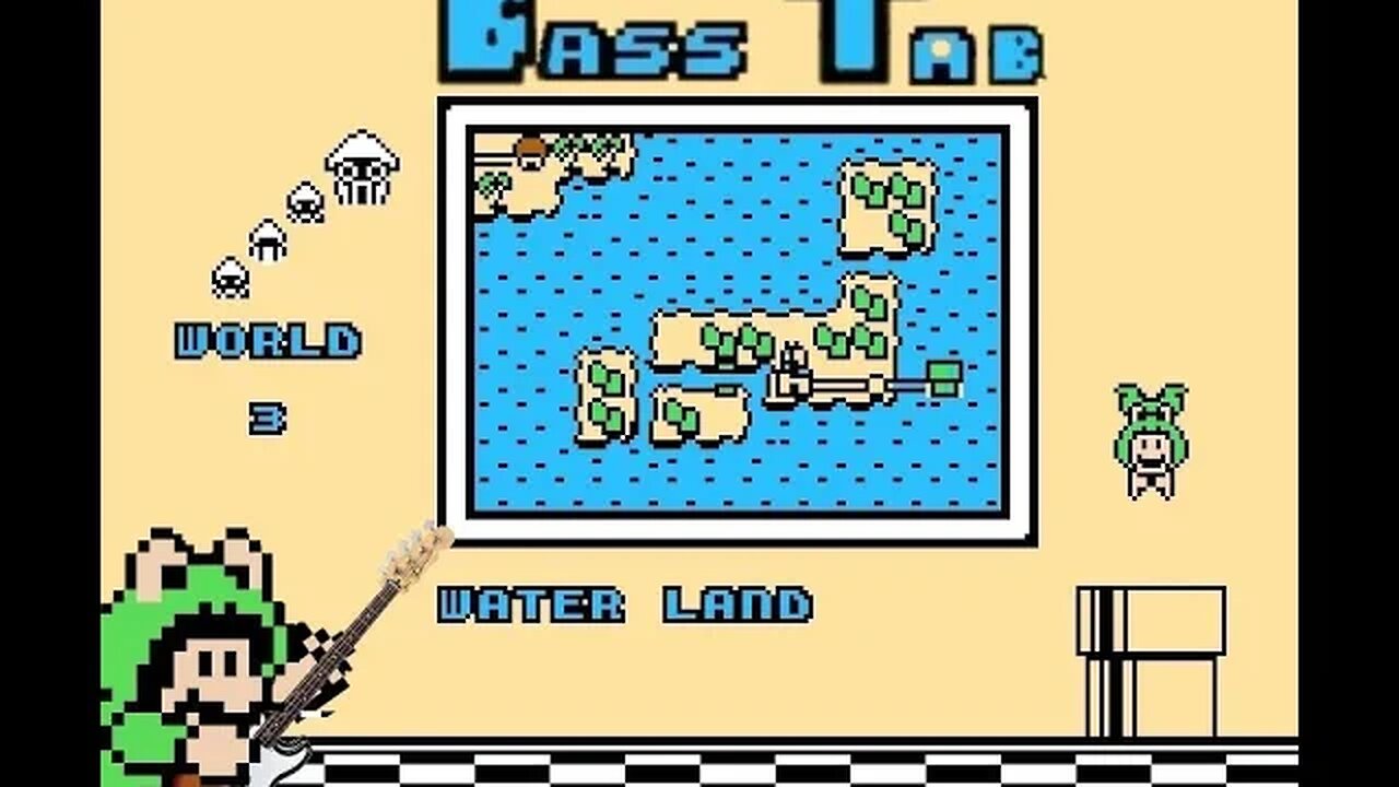 SMB3 world 3 Theme (Bass TAB)