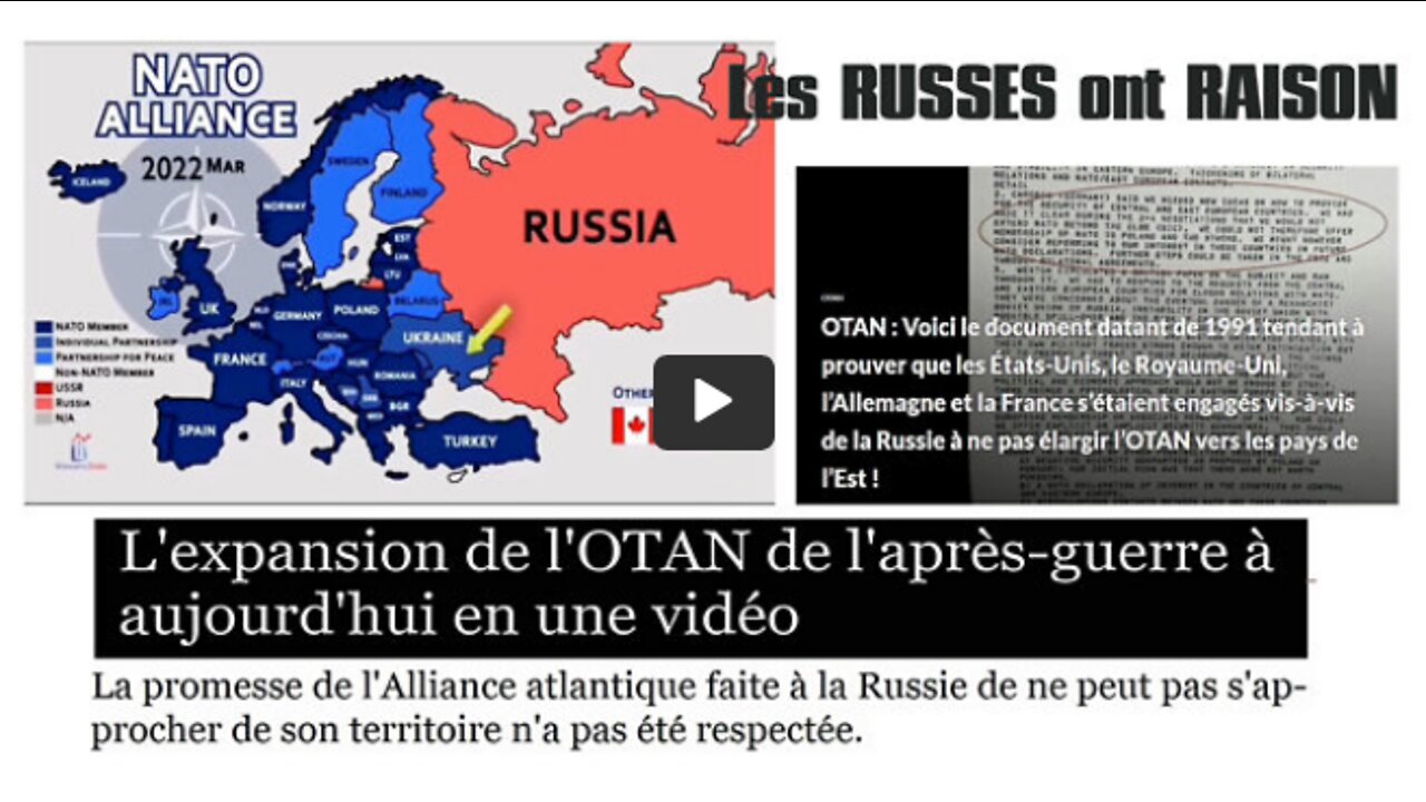 L'OTAN face à la Russie...Les russes ont raison !!