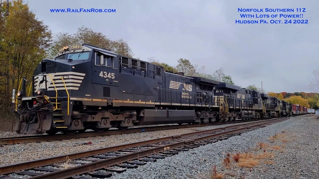 One More Last Minute Video!! Norfolk Southern 11Z with LOTS of Power at Hudson Pa. See Description!