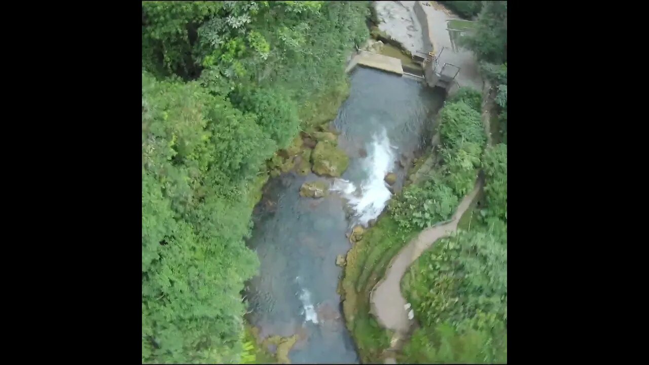 zip line over a Honduras waterfall