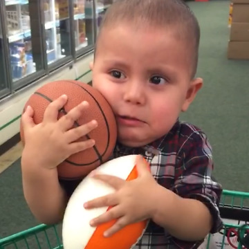 Toddler Cries when his Dad Takes Away his Basketball and Football