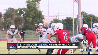 Santaluces defeats Archbishop McCarthy football 5/24