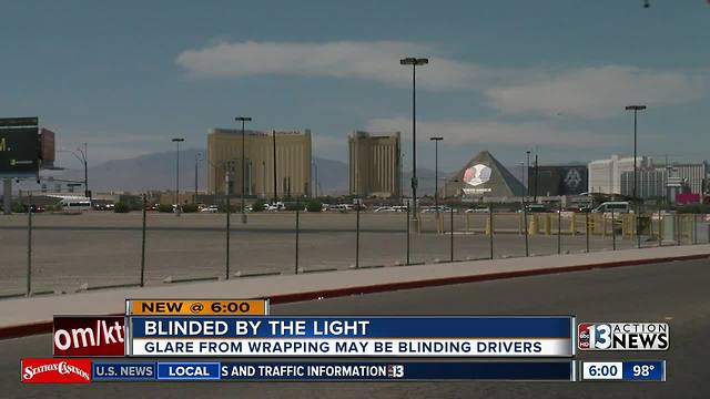 Glare caused by wrapping may be blinding drivers
