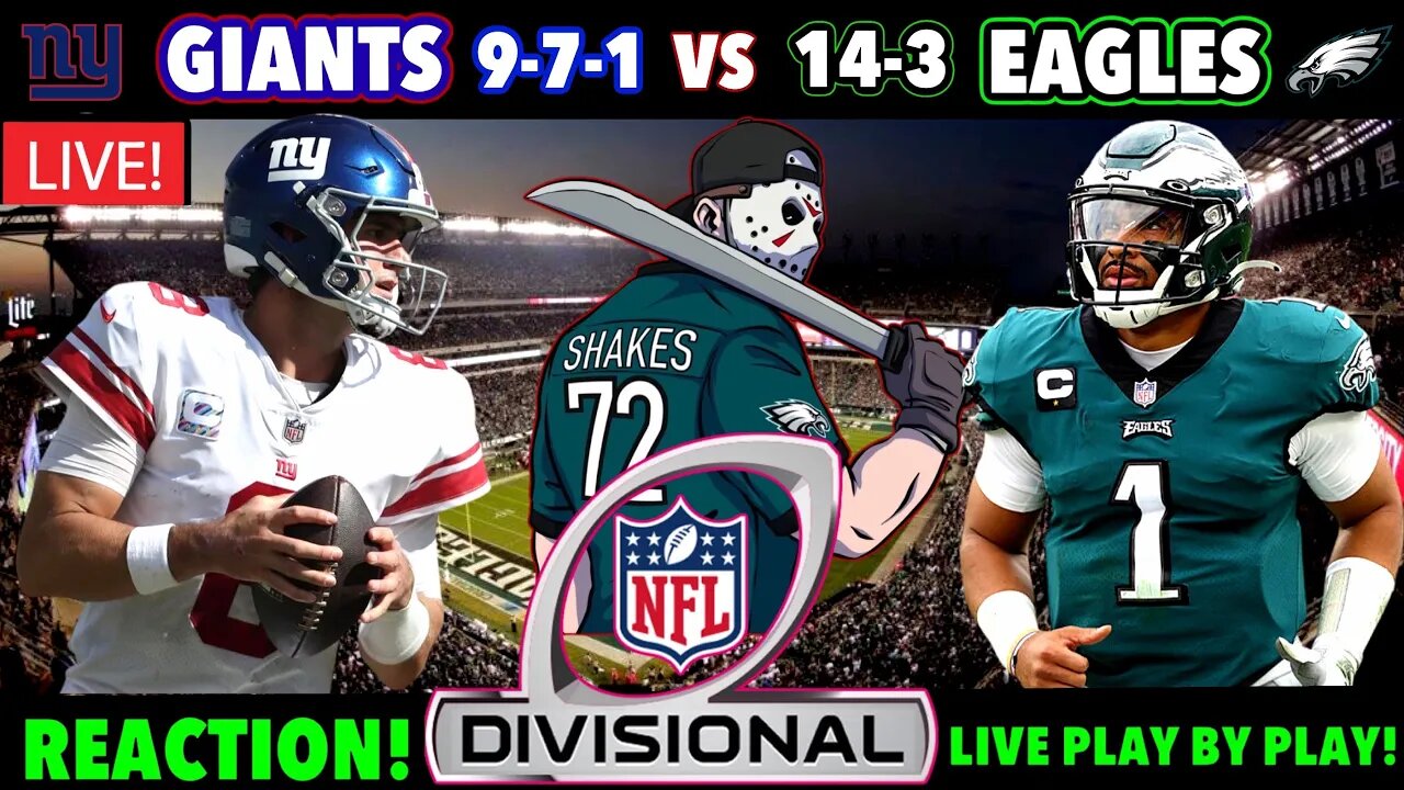 Giants vs Eagles PLAYOFFS REACTION! Divisonal Matchup! LIVE PLAY BY PLAY! No Excuse! Win!