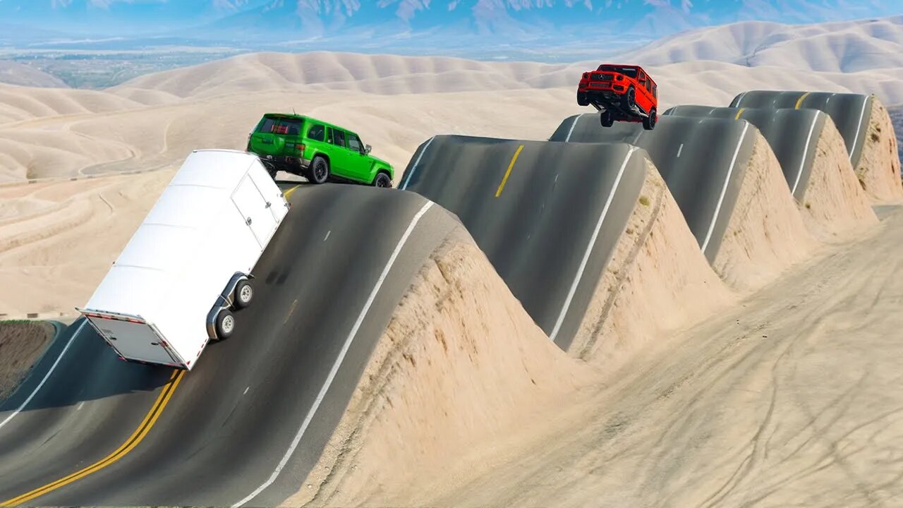 Cars vs Switchback Road x Giant Pit ▶️ BeamNG Drive