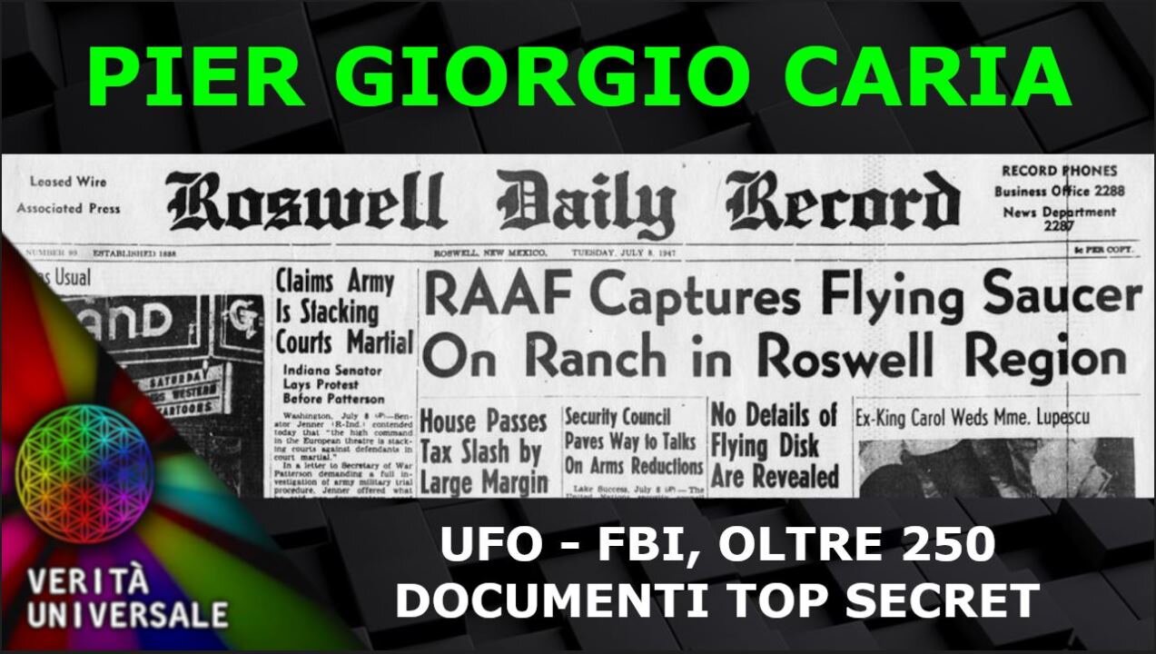 Pier Giorgio Caria - UFO - FBI, oltre 250 documenti top secret