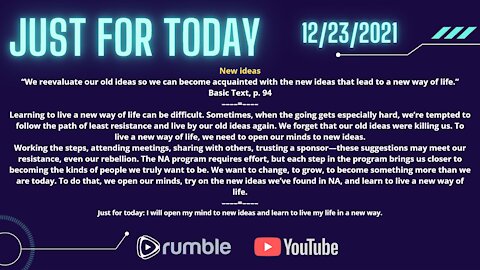 Just for Today - New ideas - 12-24