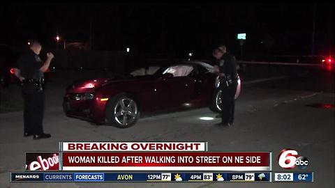 Woman hit by vehicle, dies on Indy’s NE side