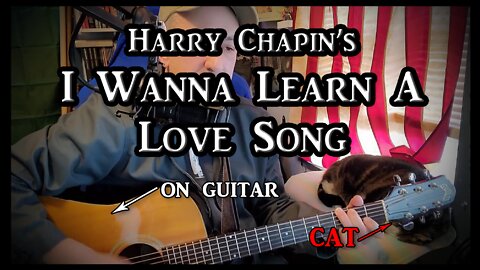 Harry Chapin's I Wanna Learn a Love Song on Guitar (with my cat)