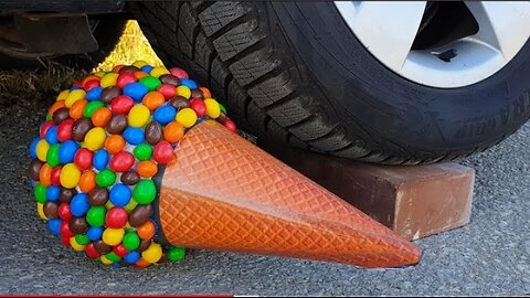 Experiment Car vs M M ICECREAM vs Watermelon vs Jelly. Crushing Crunchy. Soft Things by Car