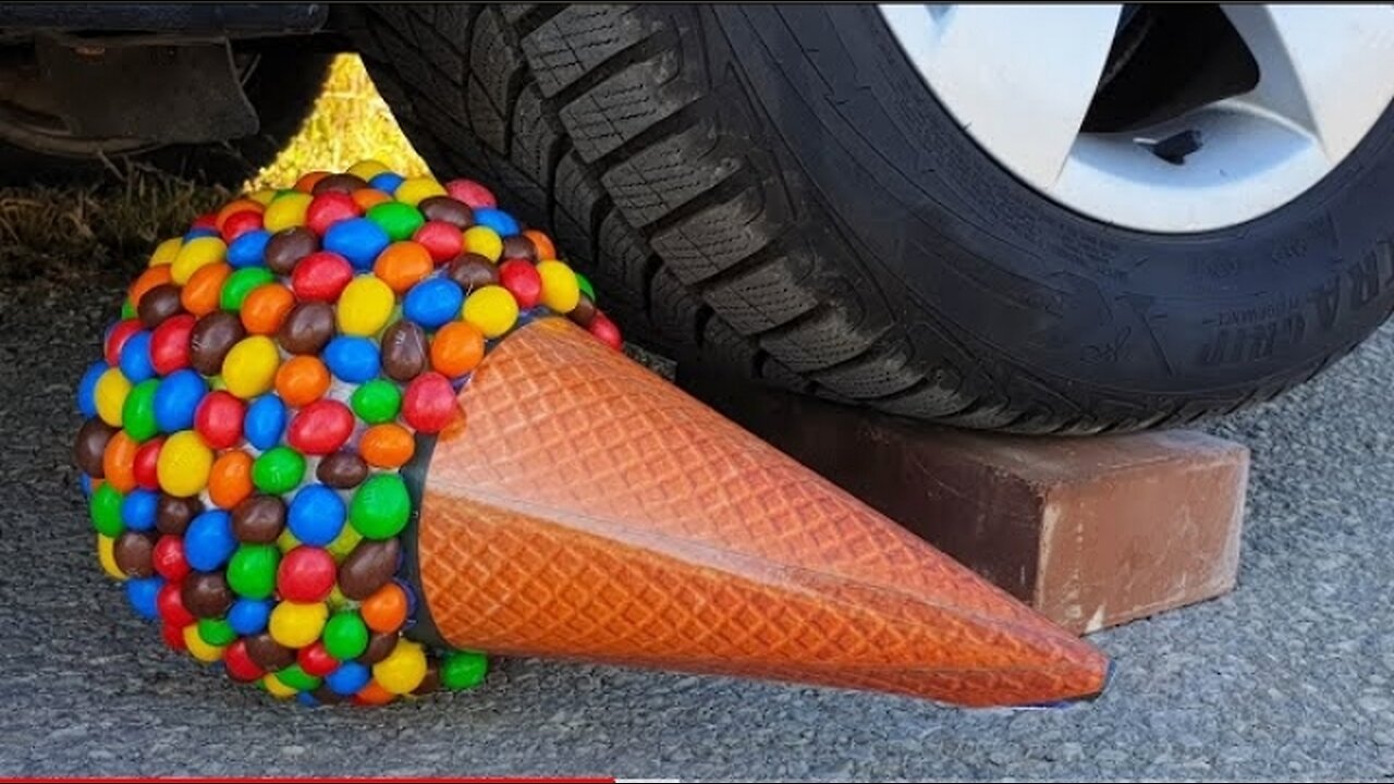 Experiment Car vs M M ICECREAM vs Watermelon vs Jelly. Crushing Crunchy. Soft Things by Car