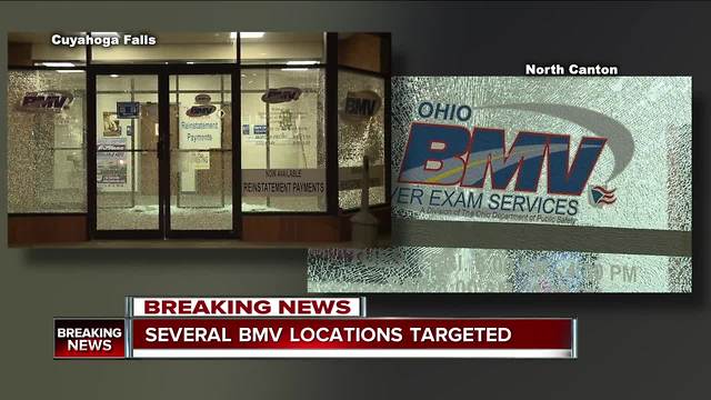 Three Bureau of Motor Vehicle locations in Northeast Ohio shot up overnight