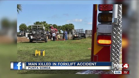 Man pinned under forklift Punta Gorda