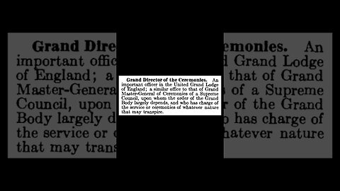 Grand Director of the Ceremonies: Encyclopedia of Freemasonry By Albert G. Mackey